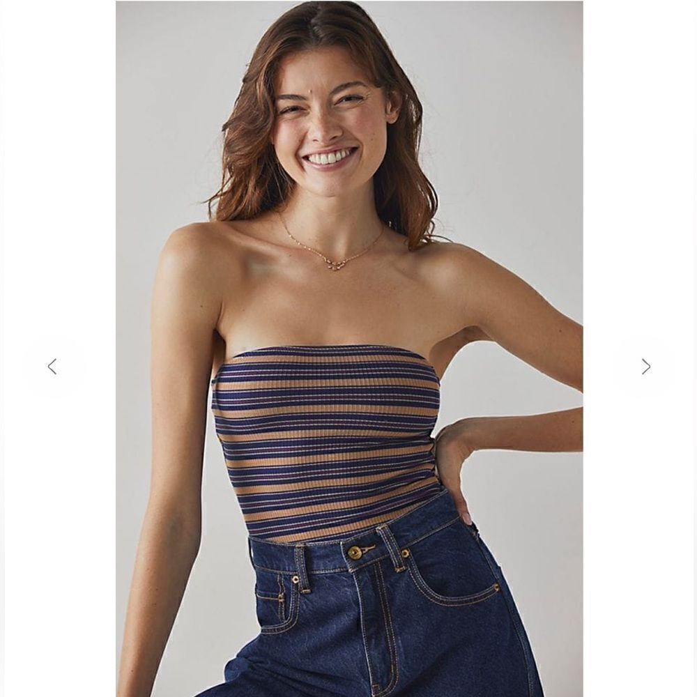 FREE PEOPLE intimately Stripe Out Bodysuit size small - Picture 3 of 11